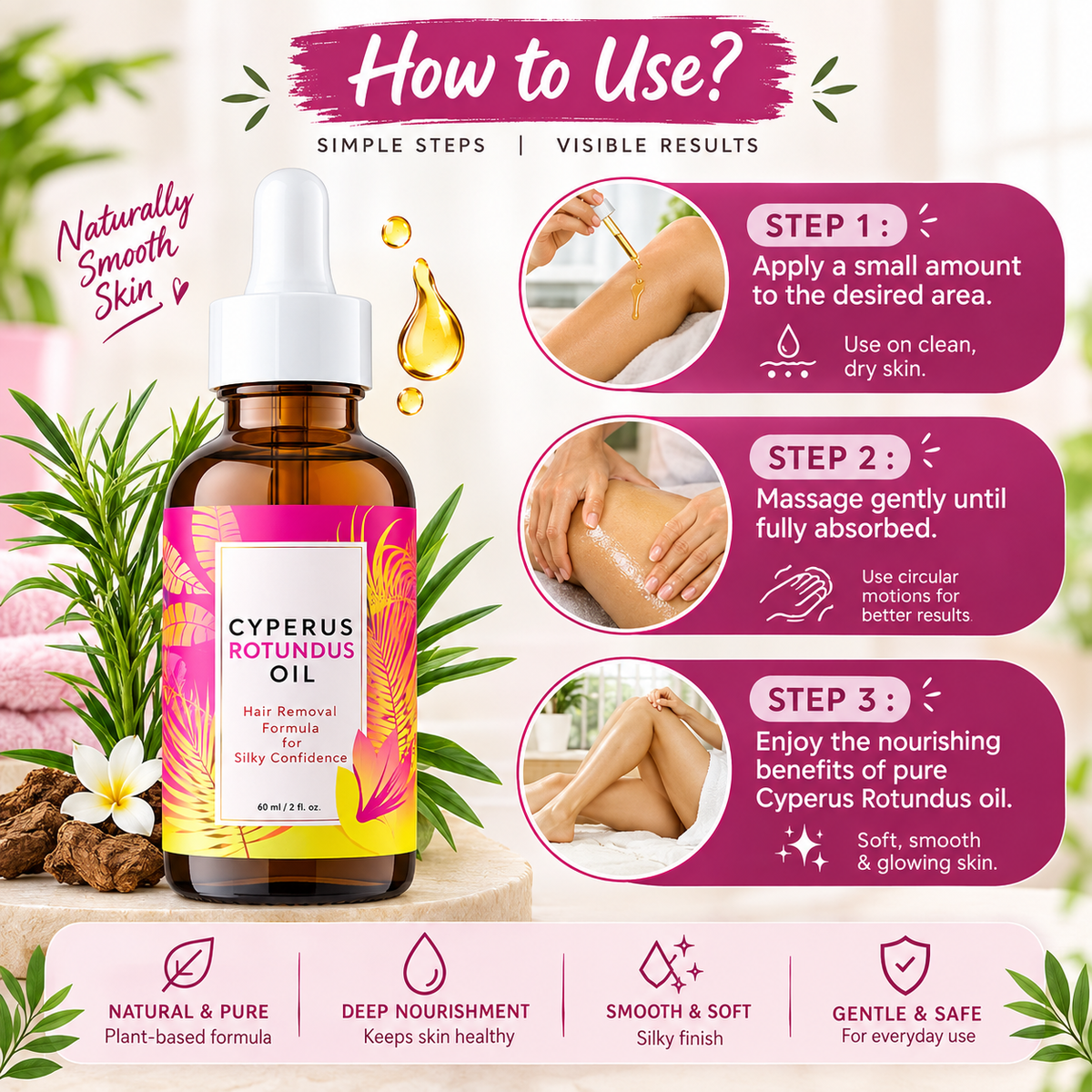 Cyperus Hair Removal Oil (Pack of 2)